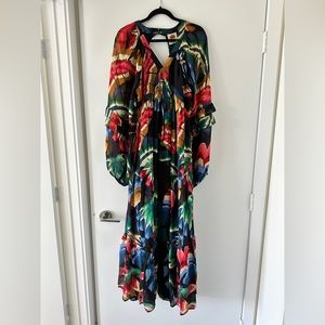 Farm Rio Black Chevron Maxi Dress